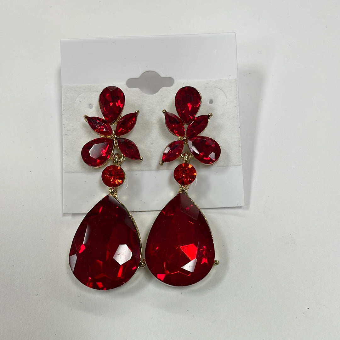 Red formal store earrings