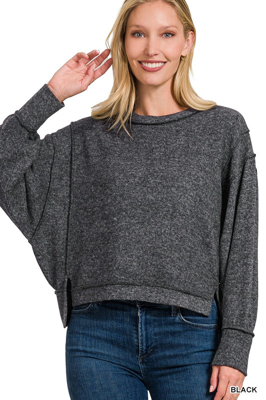 Brushed Melange Oversized Sweater