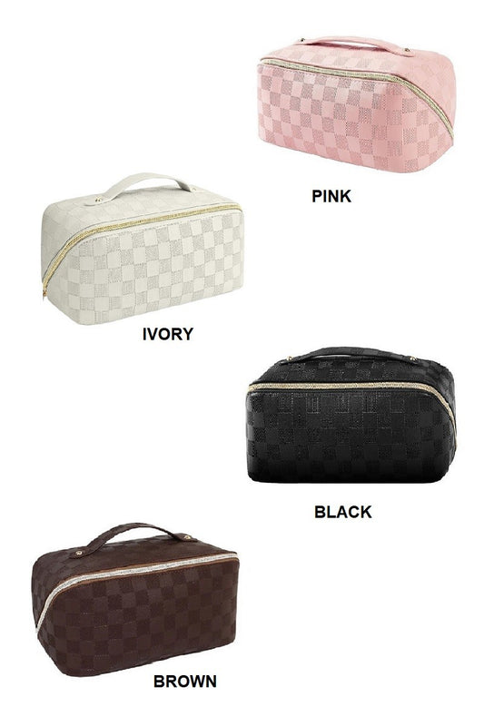 Checkered Makeup Bag