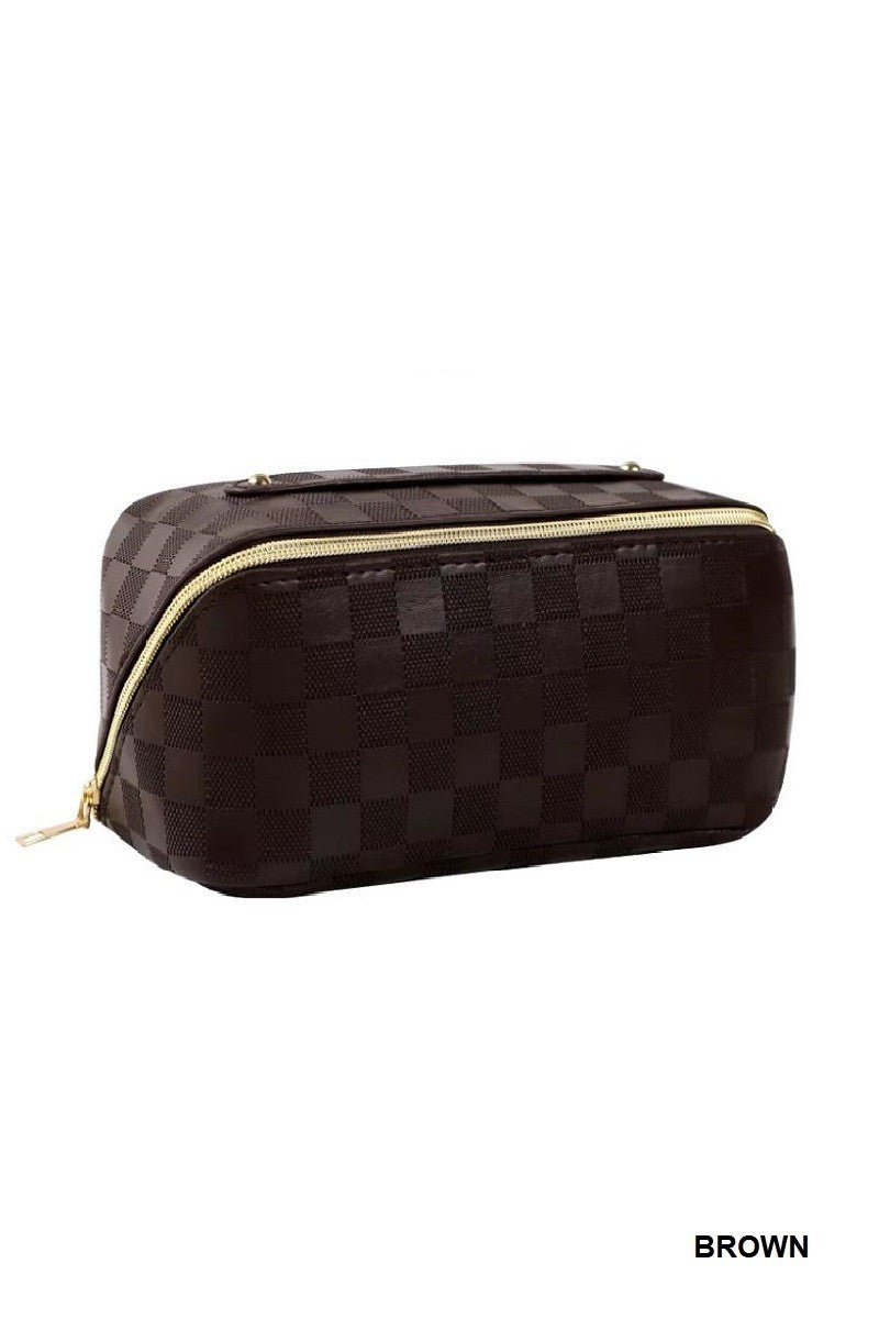 Checkered Makeup Bag