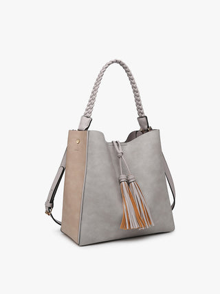 Jen & Co Dina Tote Purse - Grey/Beige