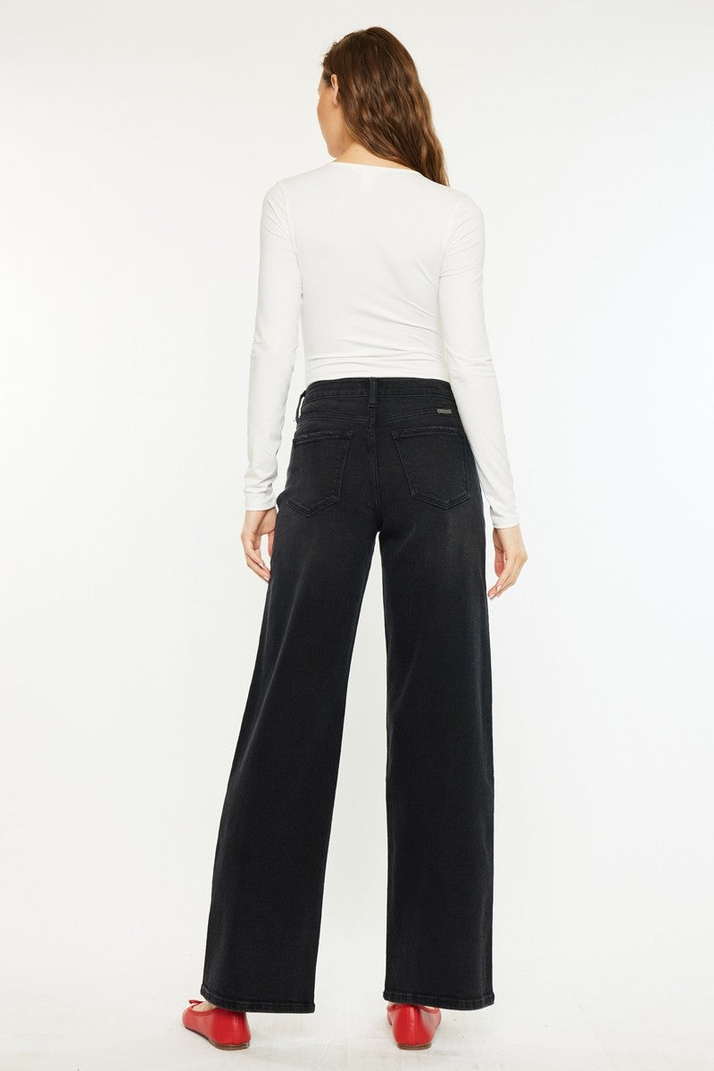 Perfect Shape Black Wide Leg Jeans