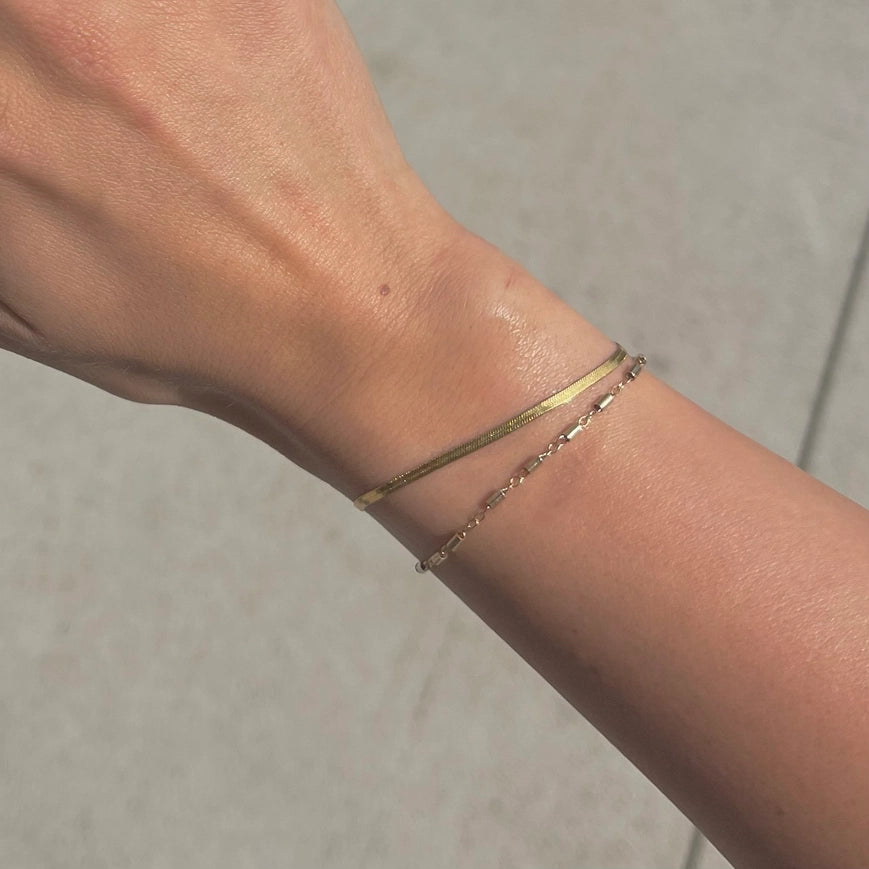 Nikki Smith Micro Gold Herringbone Bracelet