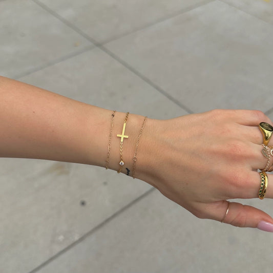 Nikki Smith Martha Golden Cross Bracelet