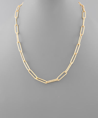 20” Gold Textured Chain Necklace