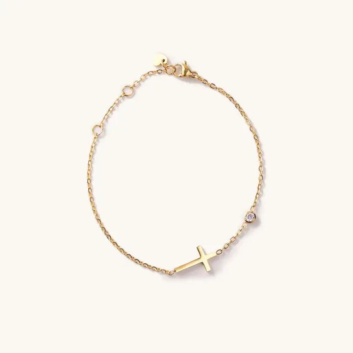 Nikki Smith Martha Golden Cross Bracelet