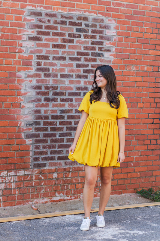 Fun in the Sun Dress- Mustard