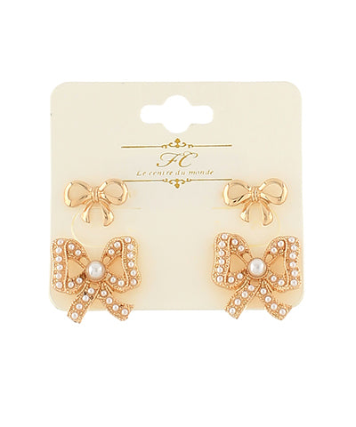 2 Pack Bow Earrings