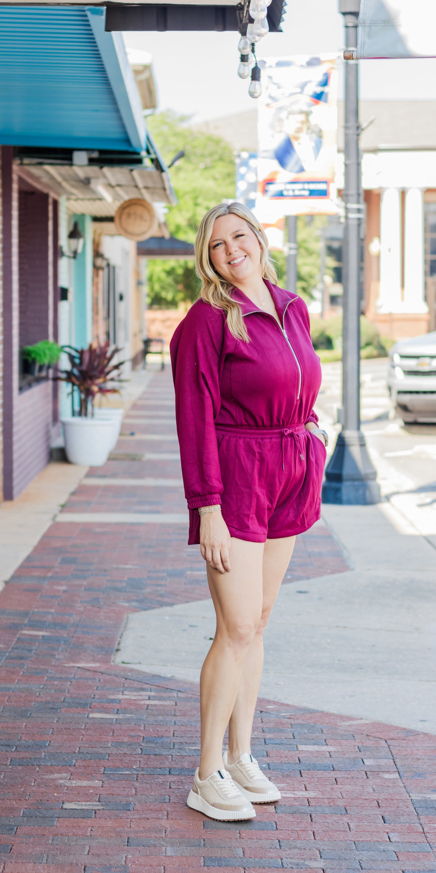 Comfy Girl Romper- Merlot