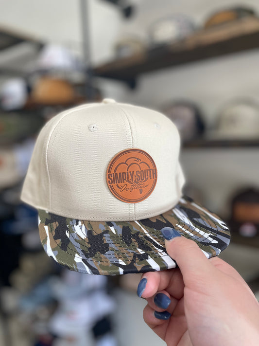 SSO Lg Logo Hat- Beige & Camo