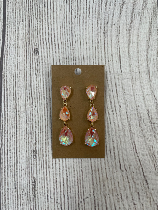 Formal Earrings Peach Triple Teardrop