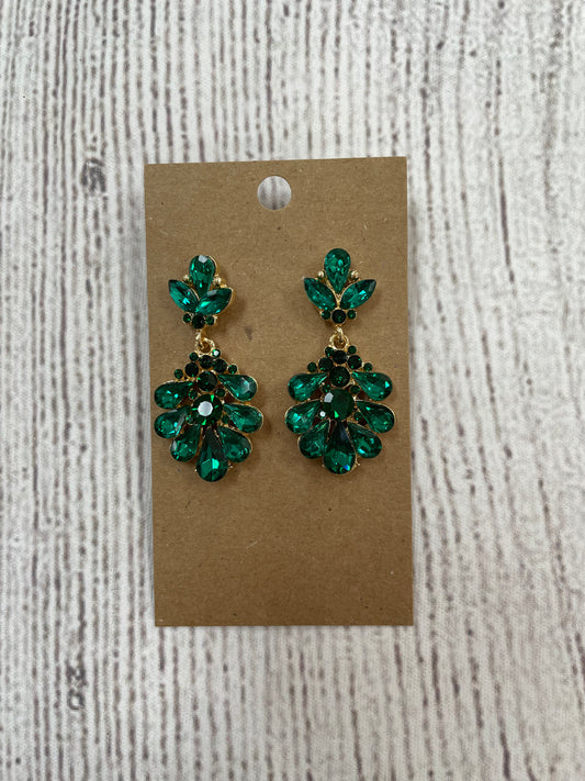 Formal Earrings Emerald Small Multi Stone