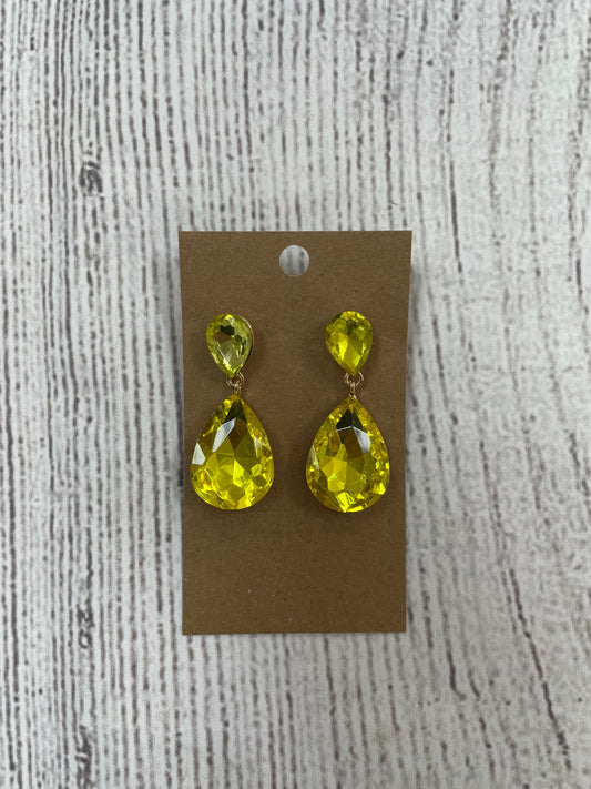 Formal Earrings Yellow Small Double Teardrop