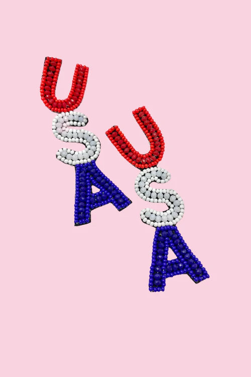 USA Beaded Earrings