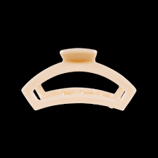 Teleties Open Large Claw Clip- Almond Beige