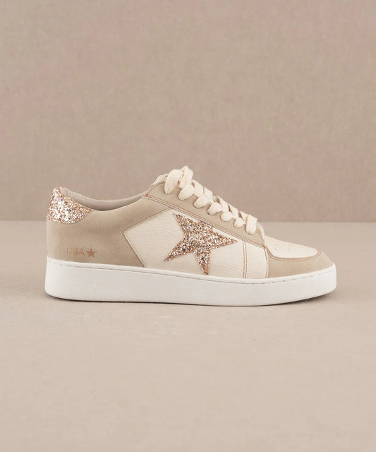 The Liberty - Beige Glitter Star Sneaker