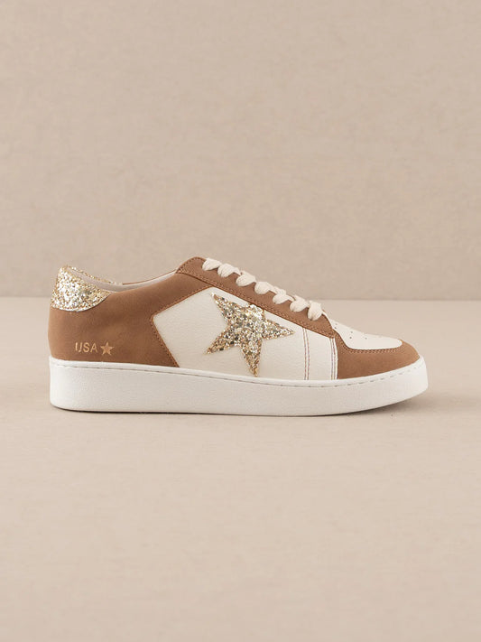 The Liberty - Camel Glitter Star Sneaker