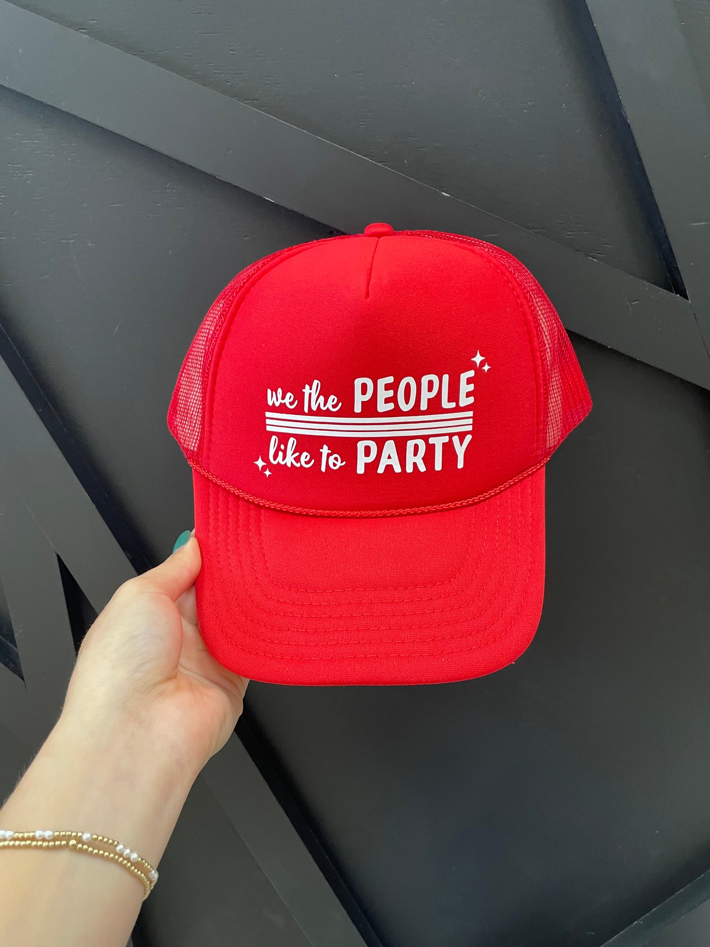 Jadelynn Brooke- We the People Trucker Hat (Red)