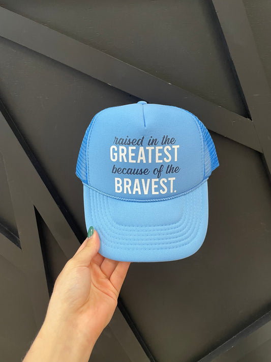 Jadelynn Brooke- Raised in the Greatest Trucker Hat (Blue)