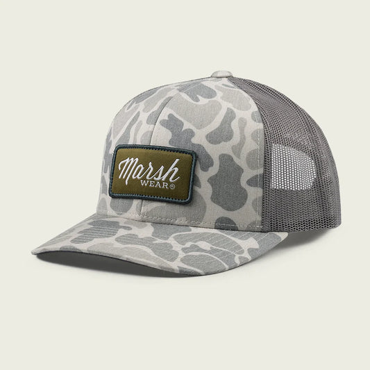 Marsh Wear Script Hat Stone Mallard Camo