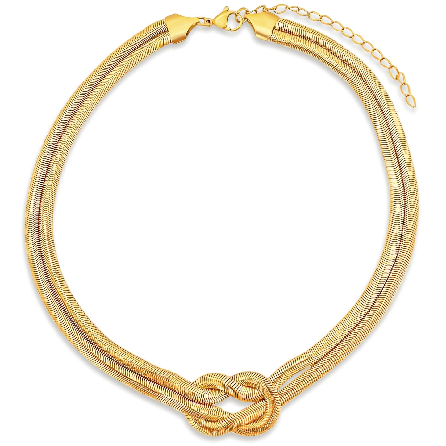 Ellie Vail Rhodes Knotted Snake Chain Necklace