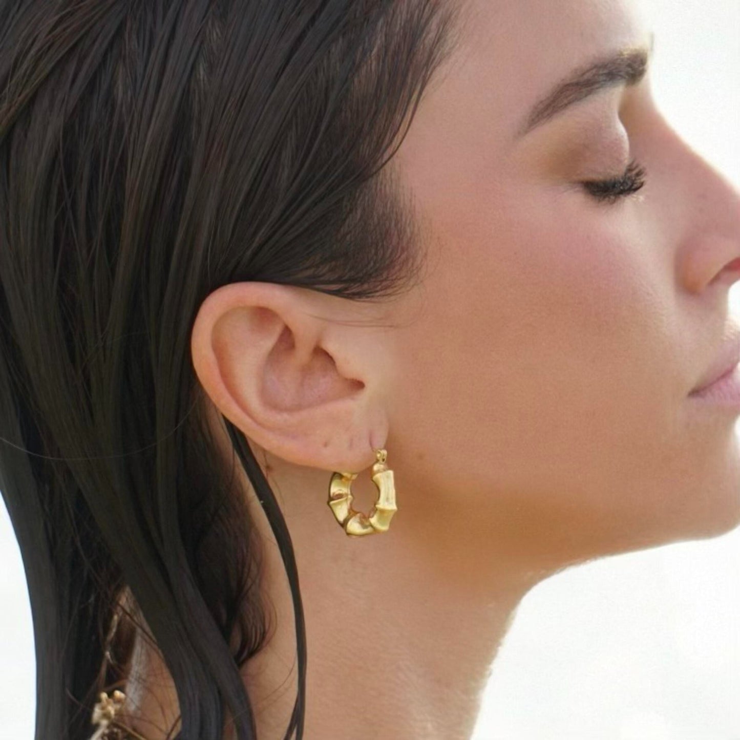 Ellie Vail Waverly Bamboo Hoop Earring