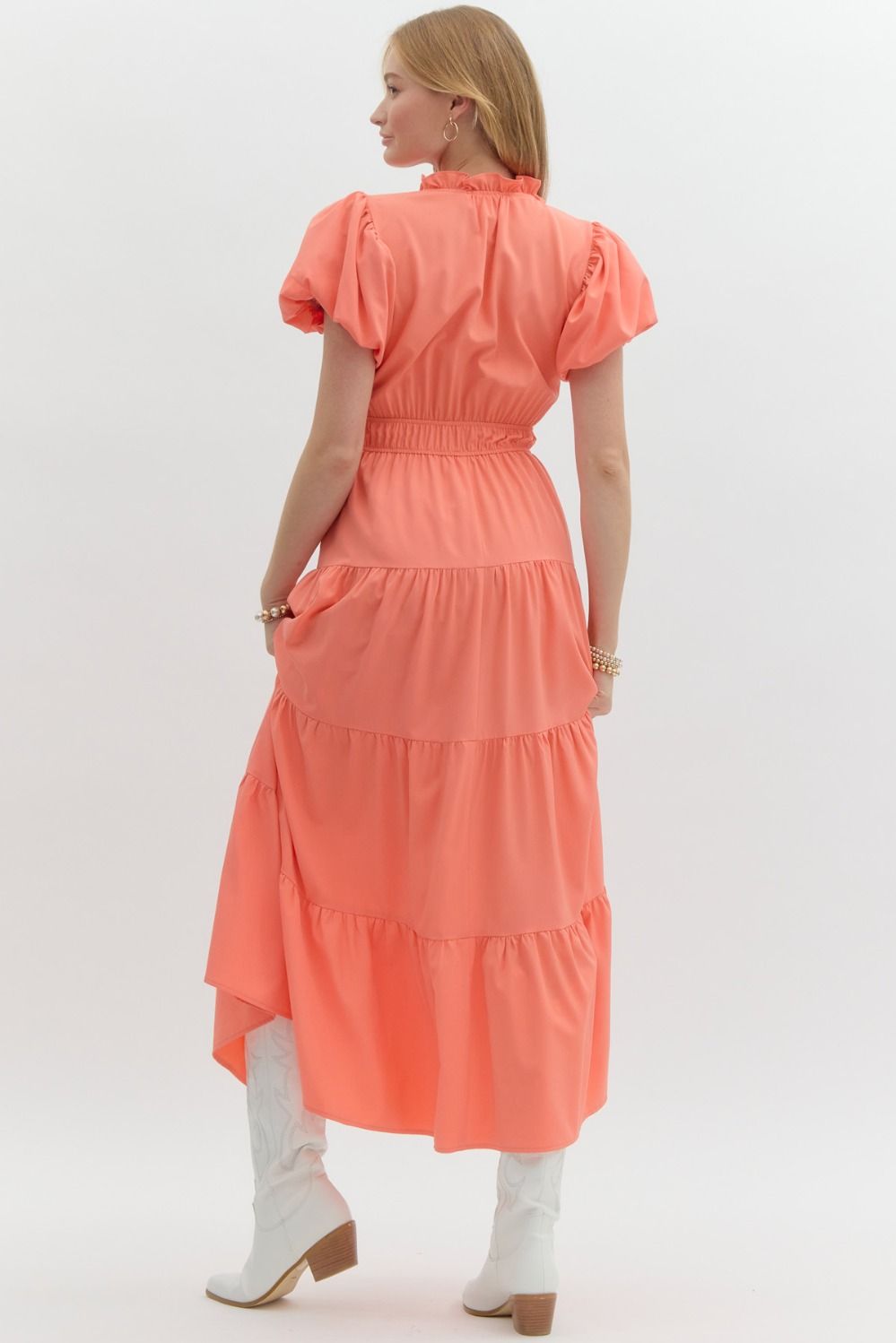 The Kelsey Dress - Coral Peach