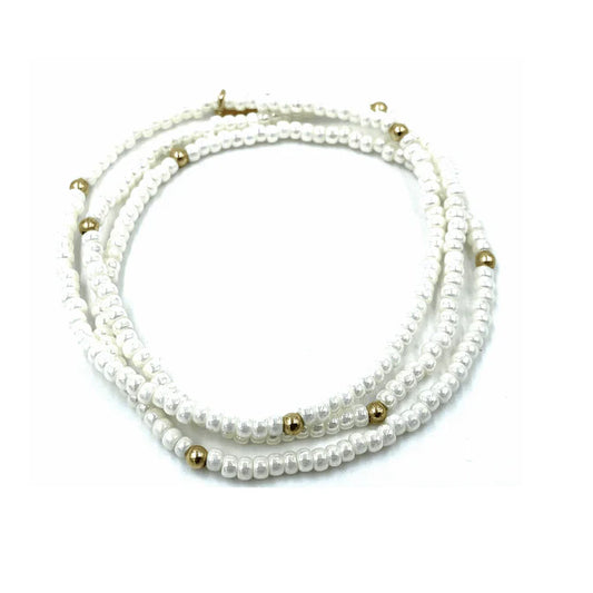 OG Classic Bracelet Stack- Pearl + Gold