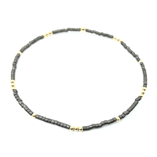 2mm Newport Graphite + Gold Filled Waterproof Bracelet