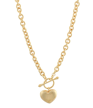 Chunky Gold Heart Toggle Necklace