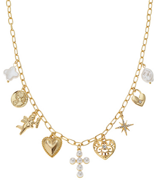 Gold Cross Charm Necklace