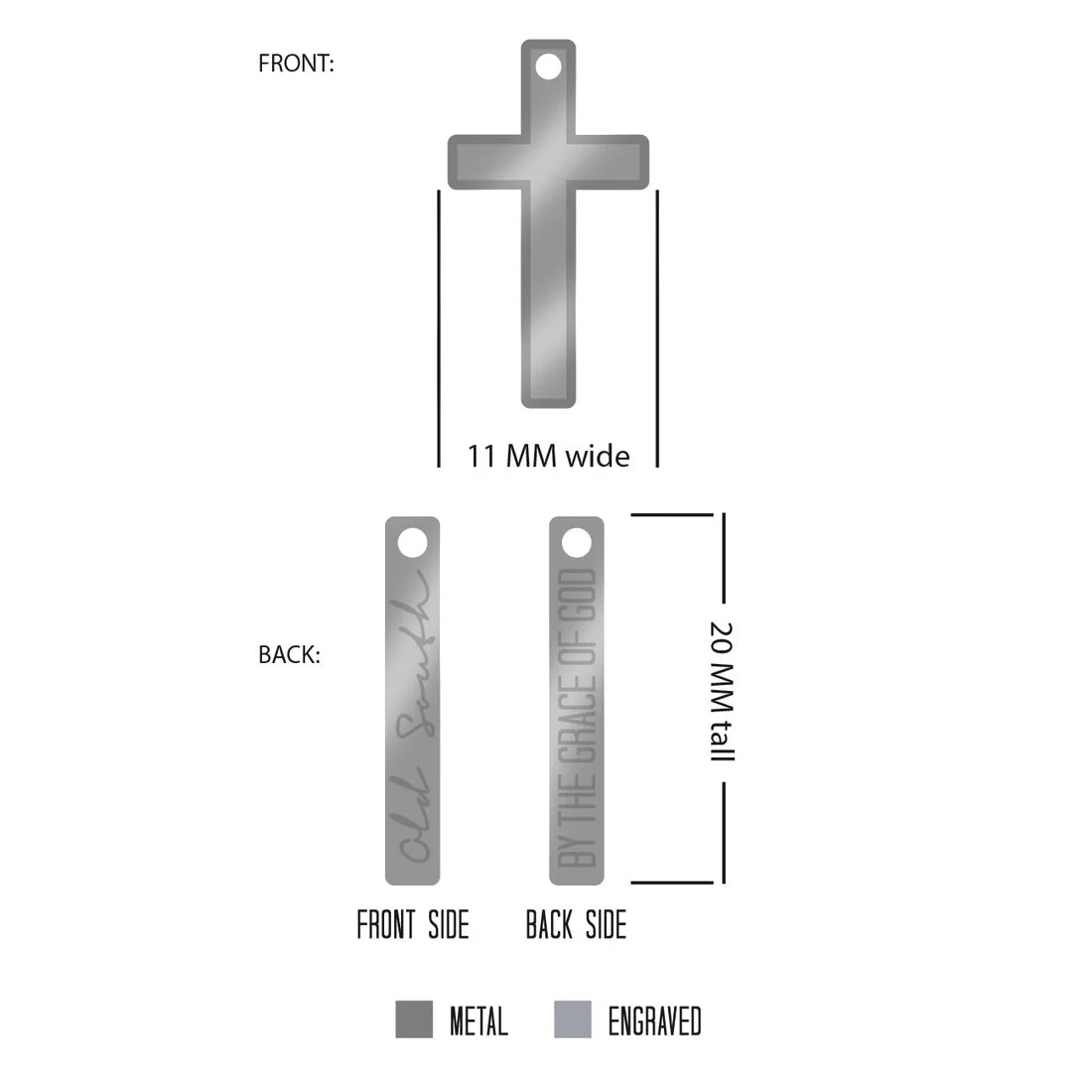 Old South Cross Stainless Steel Chain