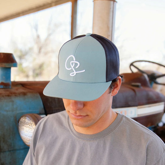 Old South Initials Hat- Smoke Blue