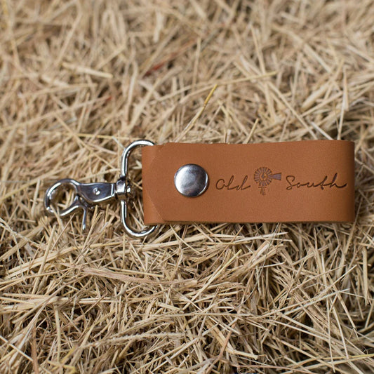 Old South Leather Keychain- Tan