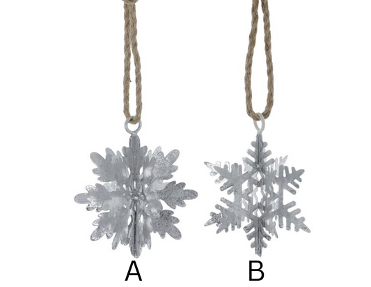 Silver Tin Snowflake Oranaments