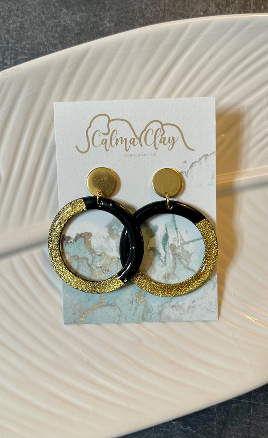 Calma Clay Glitter Open Circle Earrings