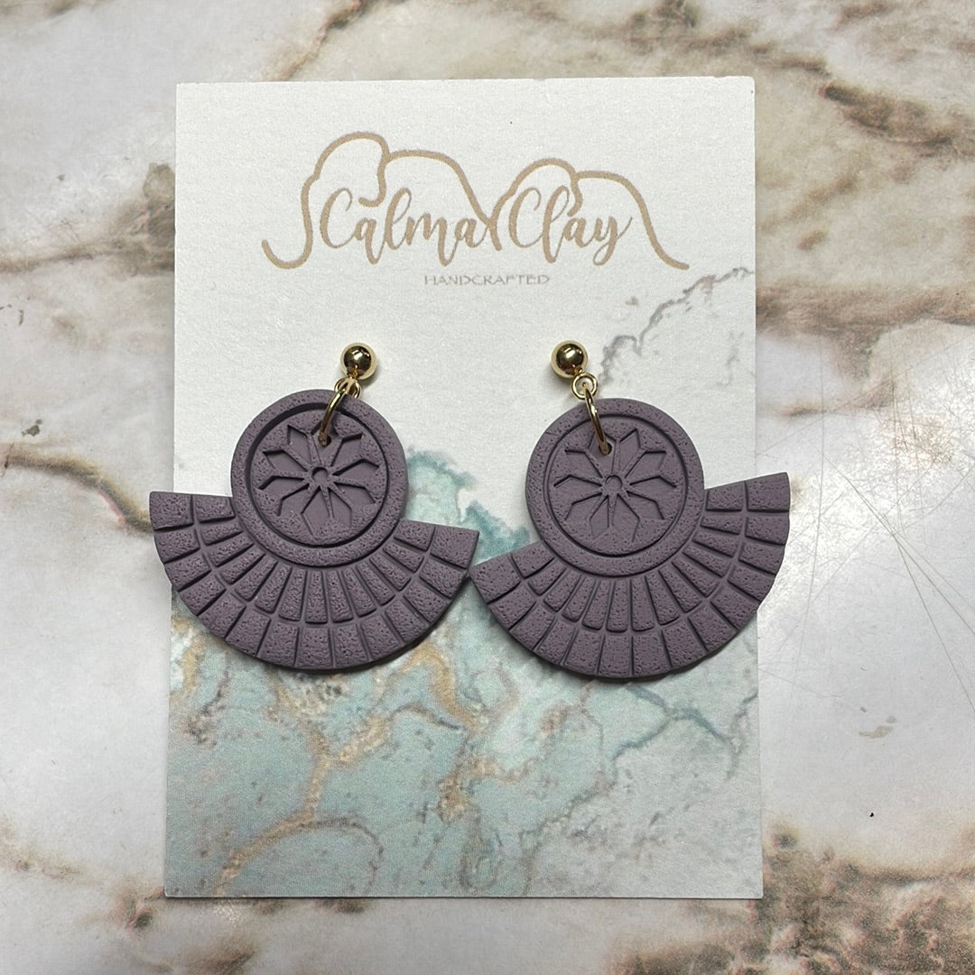 Calma Clay Lavender Drop Star Earrings